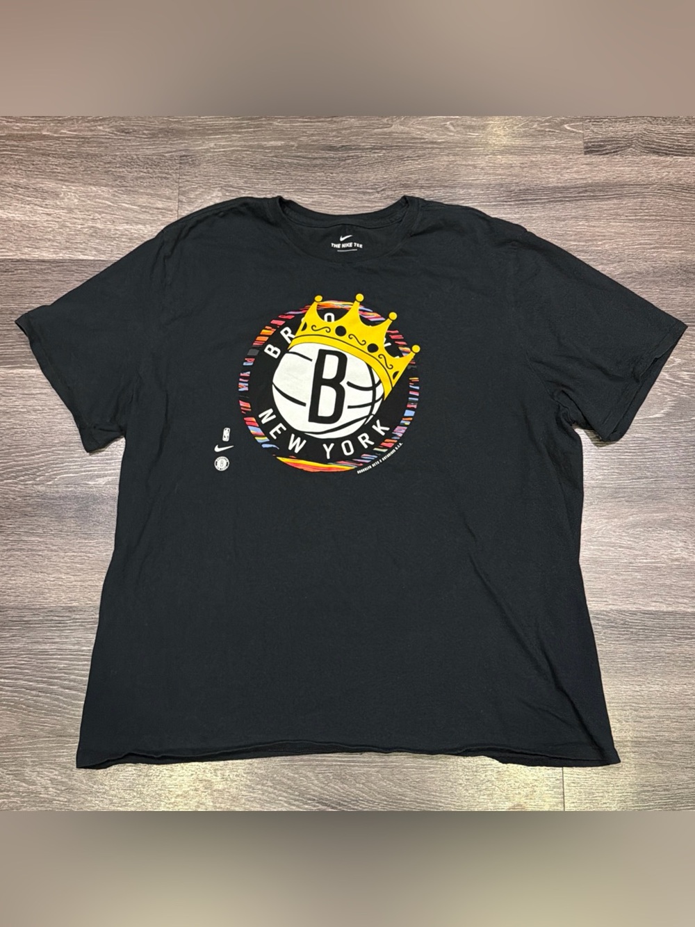 Nike Brooklyn Nets X Notorious BIG Crown Logo T-Shirt City Edition Black Men XXL